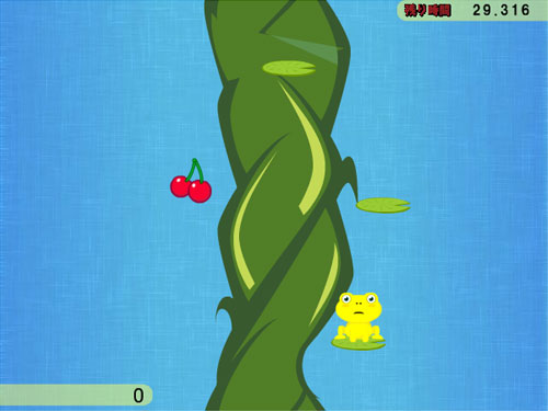 「豆の木ジャンプ」ゲーム画面